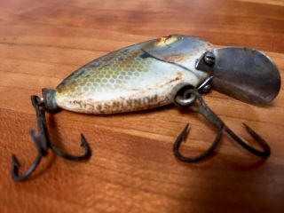 Early Vintage Fishing Lure Heddon Dowaglac 740 Shad 2 hook Tiny Punkin - seed 2 