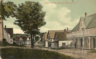 Antique Postcard Main Street Harvey Station Nb Brunswick Early 1900 View
