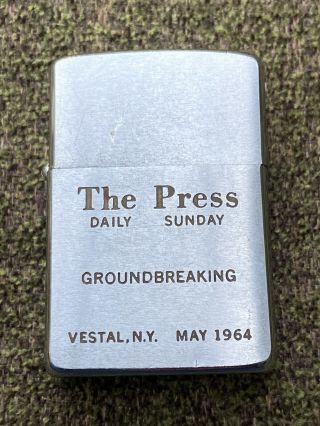 Vintage 1963 Zippo Lighter Rare 2517191 The Daily Press Fred W.  Stein