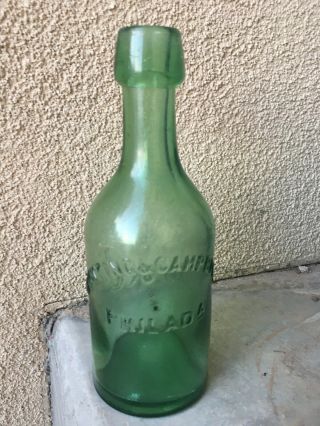 Antique 1800’s Bunting & Campbell Philada A Pa Blob Top Beer Soda Bottle Squat