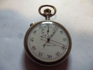Antique Jockey Club Dual Split Second Chronograph Timer Pocket Watch
