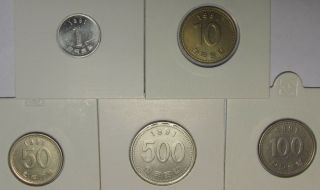 South Korea 1991 Coin Set With Rare 1 Won 1991