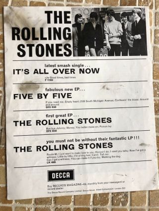 Rolling Stones UK Tour Rare Tour Programme 1964 Plus Press Photos Brian Jones 2