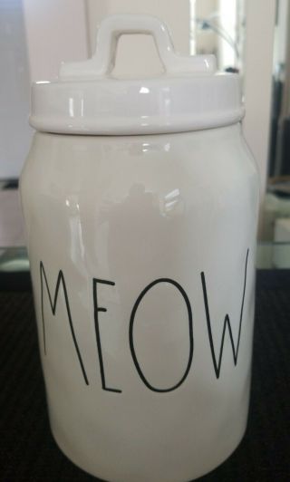 Rae Dunn Meow Canister With Magenta M Stamp Rare Htf