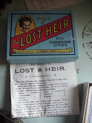 Rare VTG Lost Heir Card Game Canadian French / English Canada Games Co 2