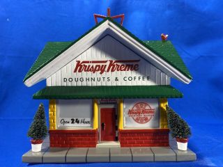 Dept 56 Krispy Kreme Doughnut Shop Lighted Snow Village 55071 Retired - RARE 2