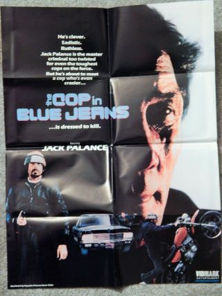 Cop In Blue Jeans (video Dealer 24 X 18 Poster,  1980s) Jack Palance,  Rare Cult