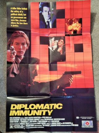 Diplomatic Immunity (video Dealer 36 X 24 Poster,  1990s) Bruce Boxleitner,  Rare