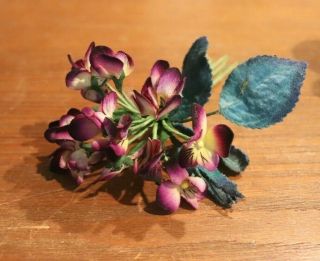 Rare Vintage Millinery Flowers Slightly Velvet Violets