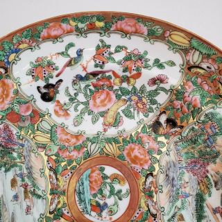 Antique Chinese Famille Rose Porcelain Charger Plate Birds Butterflies River 3