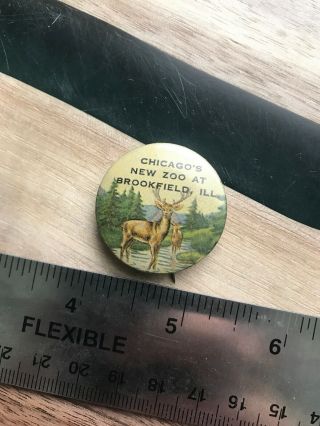 Very Early Rare Brookfield Zoo Chicago Illinois Pin Pinback Button Vintage