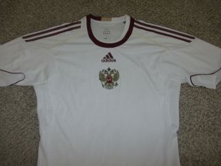 Vintage Russia Adidas White Burgundy Pro Soccer Jersey Xl Retro Rare World Cup