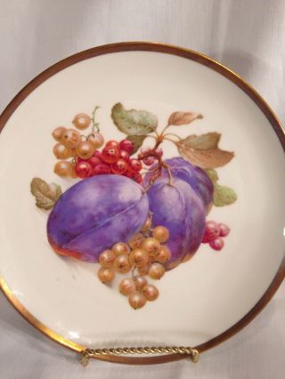 Vintage Golden Crown E & R 1886 Germany - Plum W/ Rare Red Crown 7.  75 " Salad Plate