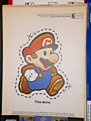 Vintage Rare Nintendo Video Game Comic Print Ad Paper Mario Advertisement