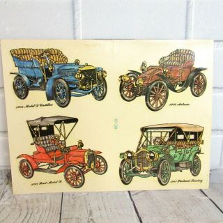 Vintage Water Transfer Decals 4 Antique Cars Meyercord Rc - 10 Cadillac Packard