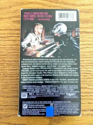 Phantom of the Paradise (VHS,  1993) Rare Cult Horror Comedy 2