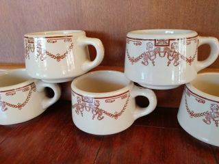 5 Rare Wallace China Californian Restaurant Ware Coffee Cups Diner Hotel