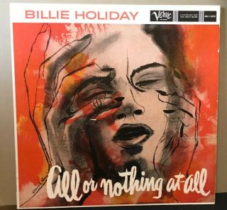 Billie Holiday Verve 1958 Release " All Or Nothing At All " Hand Etched Rare Marks
