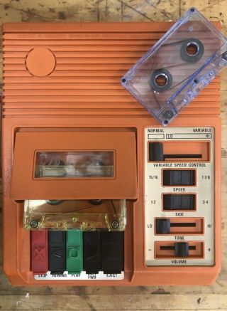 Rare Library Congress C - 76 Cassette Deck/c - 1 Tape Player Orange.