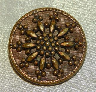 Antique Picture Button Brass Cut Rivets Aprx:1 - 1/8 " 1511 - A