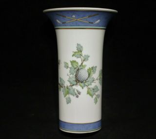Rare Vintage " Birdie " Pattern Golf Themed Kaiser Germany Porcelain Vase