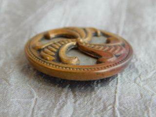 Antique Victorian Button Brass & White Metal Aprx:1 - 1/8 