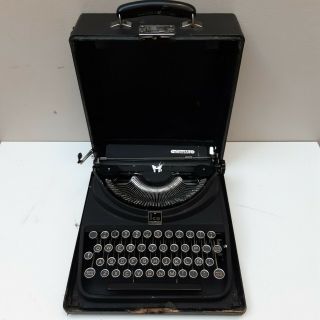 1947 Typewriter Vintage Olivetti Mp1 Ico Black Matte Portable Case Box Rare