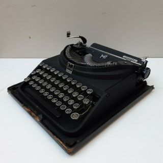 1947 Typewriter Vintage Olivetti Mp1 Ico Black Matte Portable case box RARE 2