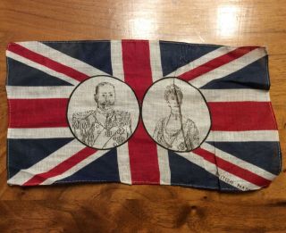 Rare C.  1910 United Kingdom King Geirge V Coronation Flag Union Jack 10.  5”x6”