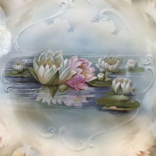 Antique R.  S.  Prussia Waterlilies Cake Plate 11” 2