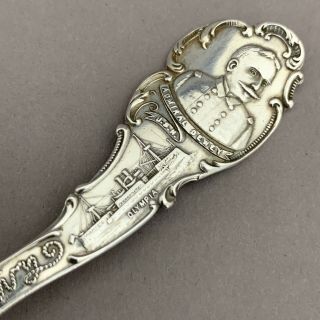 Sterling Silver Navy Souvenir Spoon Admiral Dewey Uss Olympia " Our Navy "
