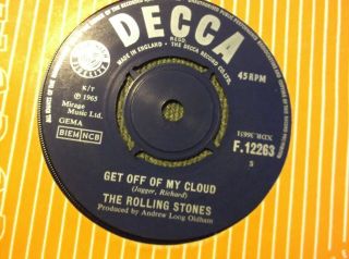 The Rolling Stones Rare 45 1st Press Get Off My Cloud 7 Stunning Plus