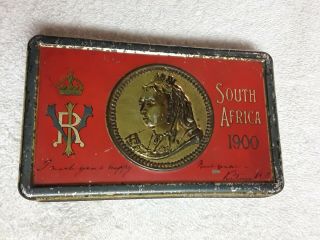 Rare Queen Victoria Chocolate Tin Box South Africa Boer War Year 1900