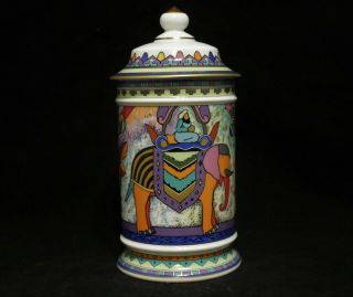 Rare " Oriental " Pattern Kaiser Germany Porcelain Lidded Jar - Shape 486/49