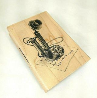 Candlestick Telephone And Letter Rubber Stamp By Inkadinkado - Old Antique Phone