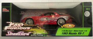 Rare Racing Champions Ertl The Fast And The Furious 1993 Mazda Rx7 1:18 Red