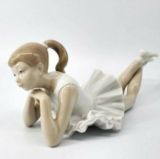 Rare Spanish Porcelain Nao By Lladro Ballerina Figurine