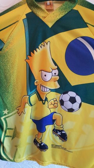 Rare Vintage 1999 Bart Simpson Brazil Football Shirt/jersey