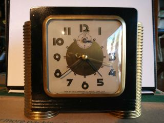 Antique Ingraham Mantle Shelf Clock Art Deco Alarm
