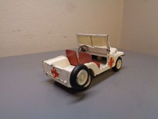 TEKNO DENMARK No 814 VINTAGE 1950 ' S WILLYS RED CROSS JEEP VERY RARE ITEM VG 2