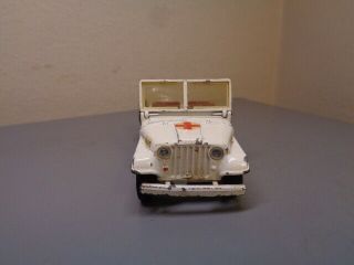 TEKNO DENMARK No 814 VINTAGE 1950 ' S WILLYS RED CROSS JEEP VERY RARE ITEM VG 3