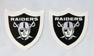 Set Of 2 Rare Thin Mil Oakland Raiders Football Helmet Decal From 1970s