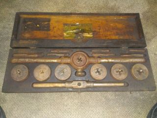 Vintage Antique Tap And Die Set Little Giant Wells Brothers Company Greenfield