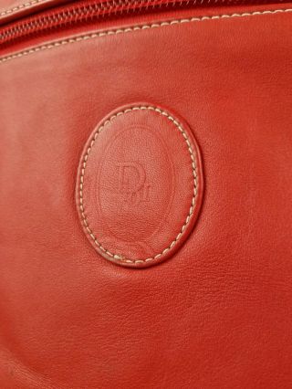 RARE Christian Dior Red Leather Large Tote Shoulder Bag CARRY ON LUGGAGE 3