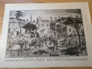Wwi Antique Print British Patrols Enter Gaza After Final Successful Attack Ww1
