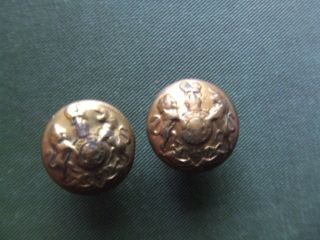 W.  War.  1.  Two Rare Cap Buttons.  General Service Type.