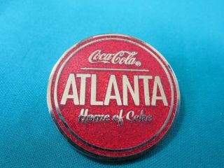 Rare Vintage Coca - Cola Atlanta Home Of Coke Silver Tone & Red Lapel Pin 2011