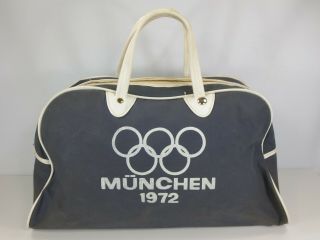 Rare 1972 Munich Olympics Tote Bag Dark Blue