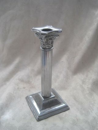 Stunning Silver Plated Gothic Pillar Candlestick Candle Stick Decorative