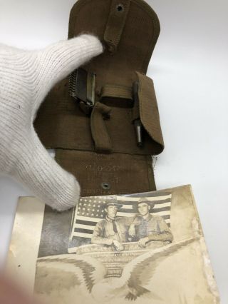 1914 Rare Vintage Wwi U.  S.  Army Military Autostrop Safety Razor Kit And Postcard